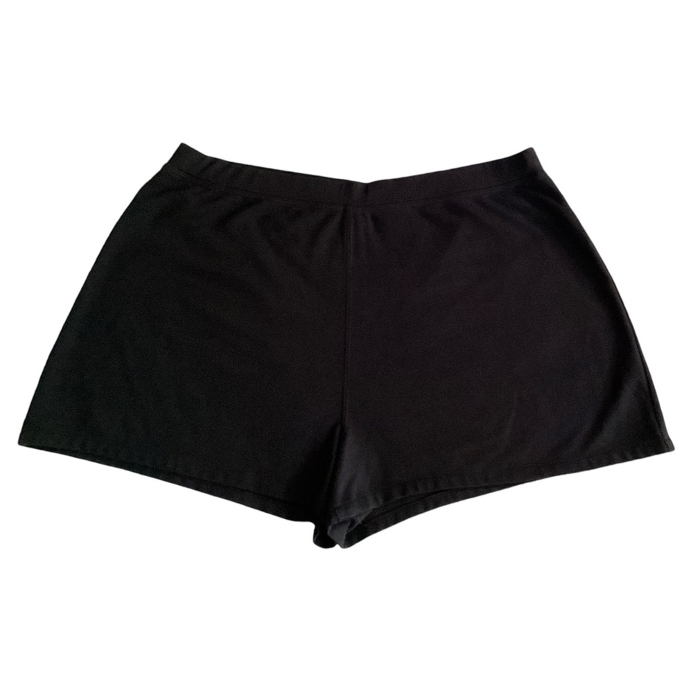 Veranesi Women’s 3” Inseam Elastic Waistband High Rise Black Shorts Plus Sz 26W